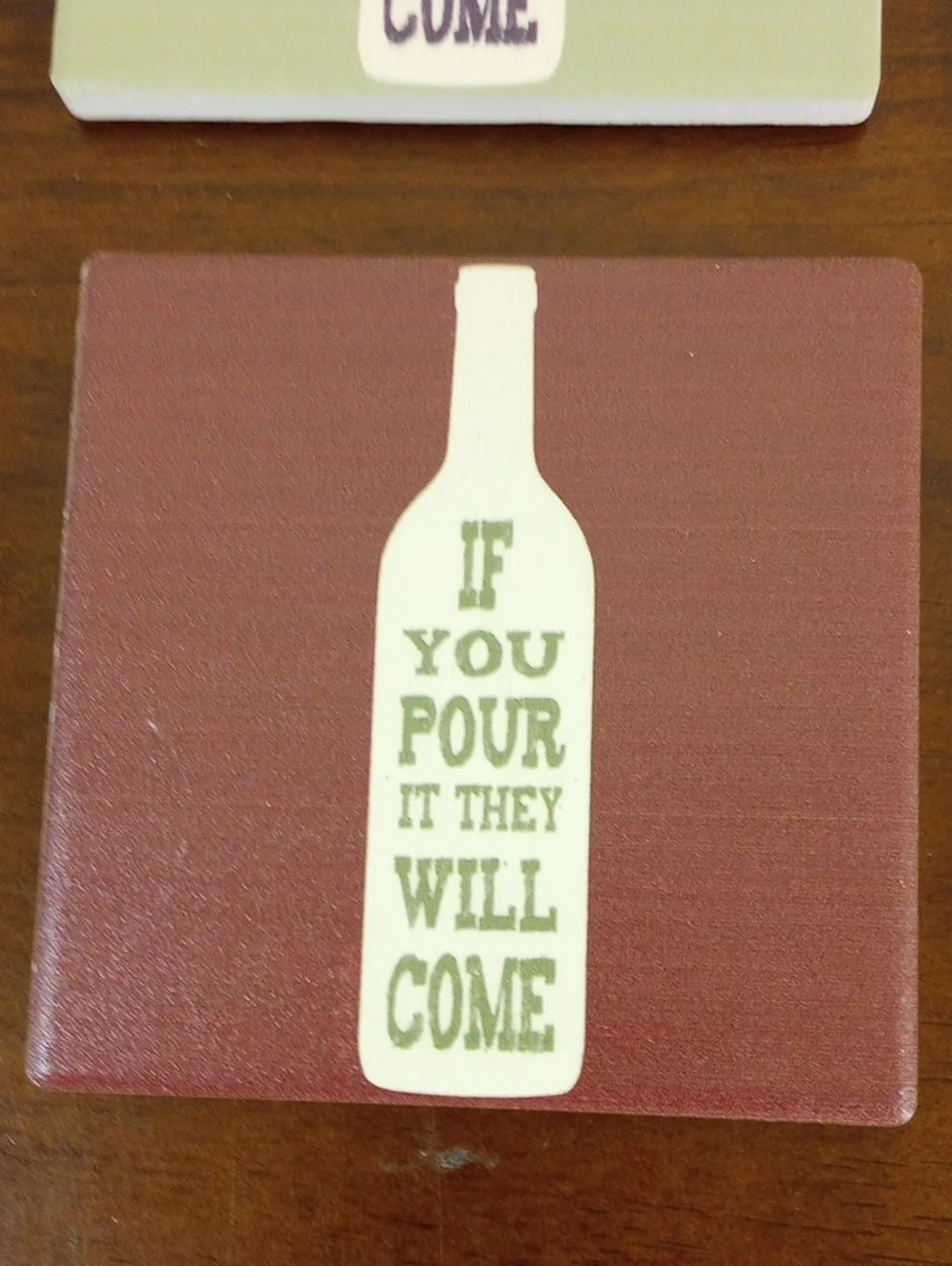 Wine-Themed Drink Coasters, Set Of 4 - New!